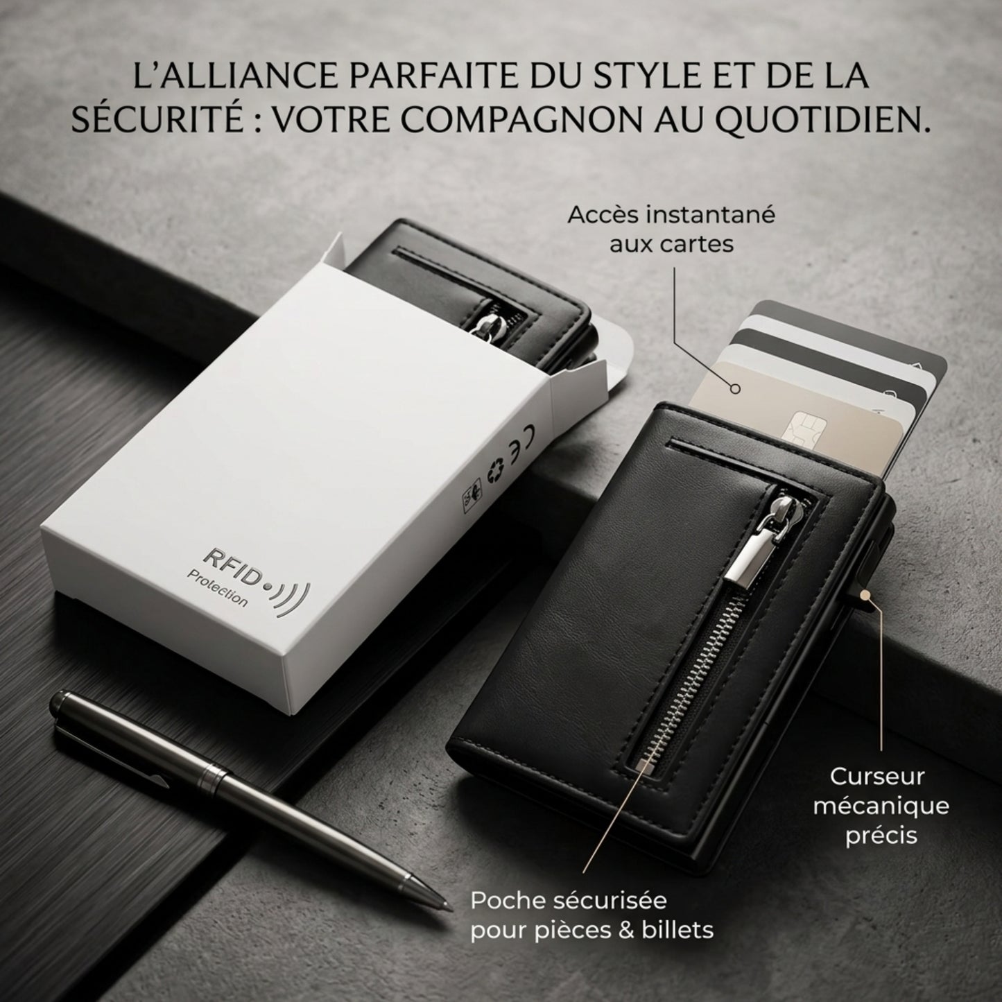 Novar Wallet – Portefeuille automatique avec protection RFID